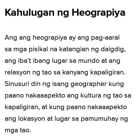 kahulugan ng heograpiya|ano ang heo.